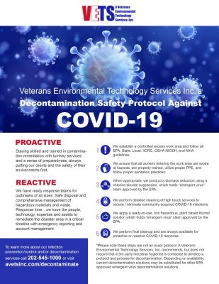 AVETS Decontamination - Covid-19 Protocol